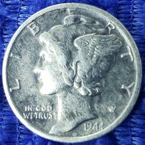 1944 US MERCURY 10 CENT DIME SILVER COIN